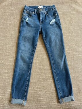 Good American High-Rise Distressed Skinny Blue Women's Jeans Sz 0/25